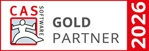 CAS Gold Partner-Logo Web Gold Partner-Logo 2026 der CAS Software AG