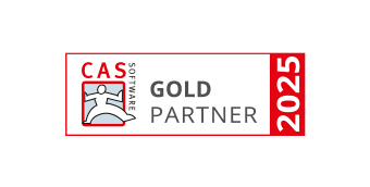 Gold Partnerlogo von 2025 der CAS Software AG